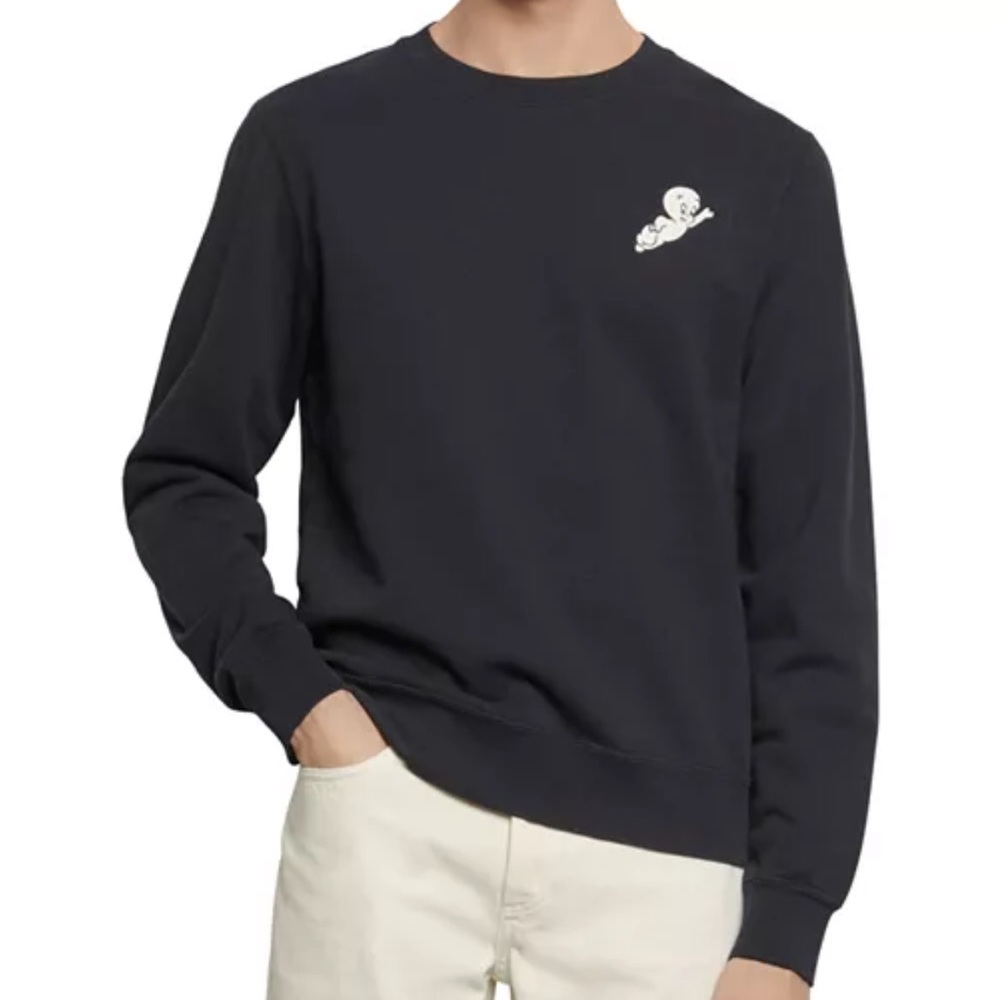 Sandro Casper The Ghost Unisex Sweatshirt Black Size S/M